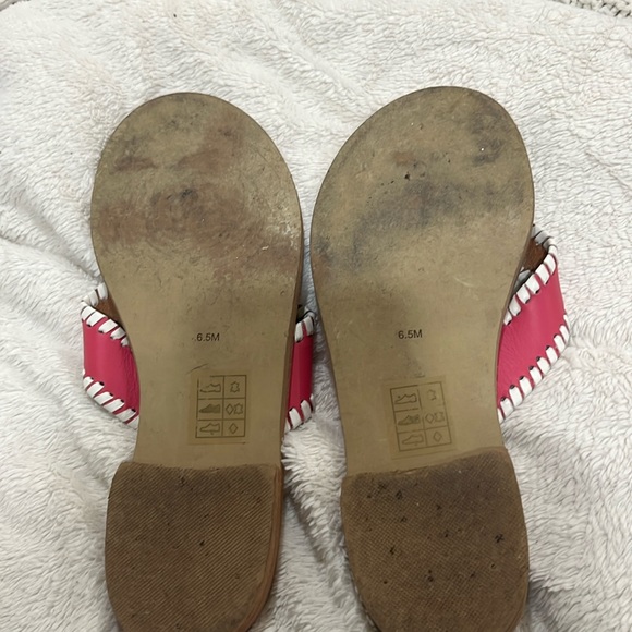 Jack Rogers Ro Leather Pink Thong - Picture 2 of 5